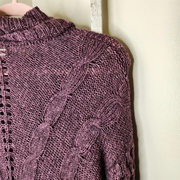 Matilda Jane Large Dixie Chunky cable knit turtleneck tunic sweater - Picture 6 of 6